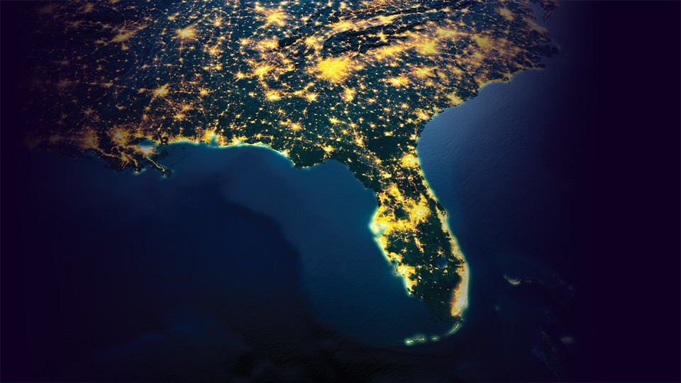 Florida From Space at Night